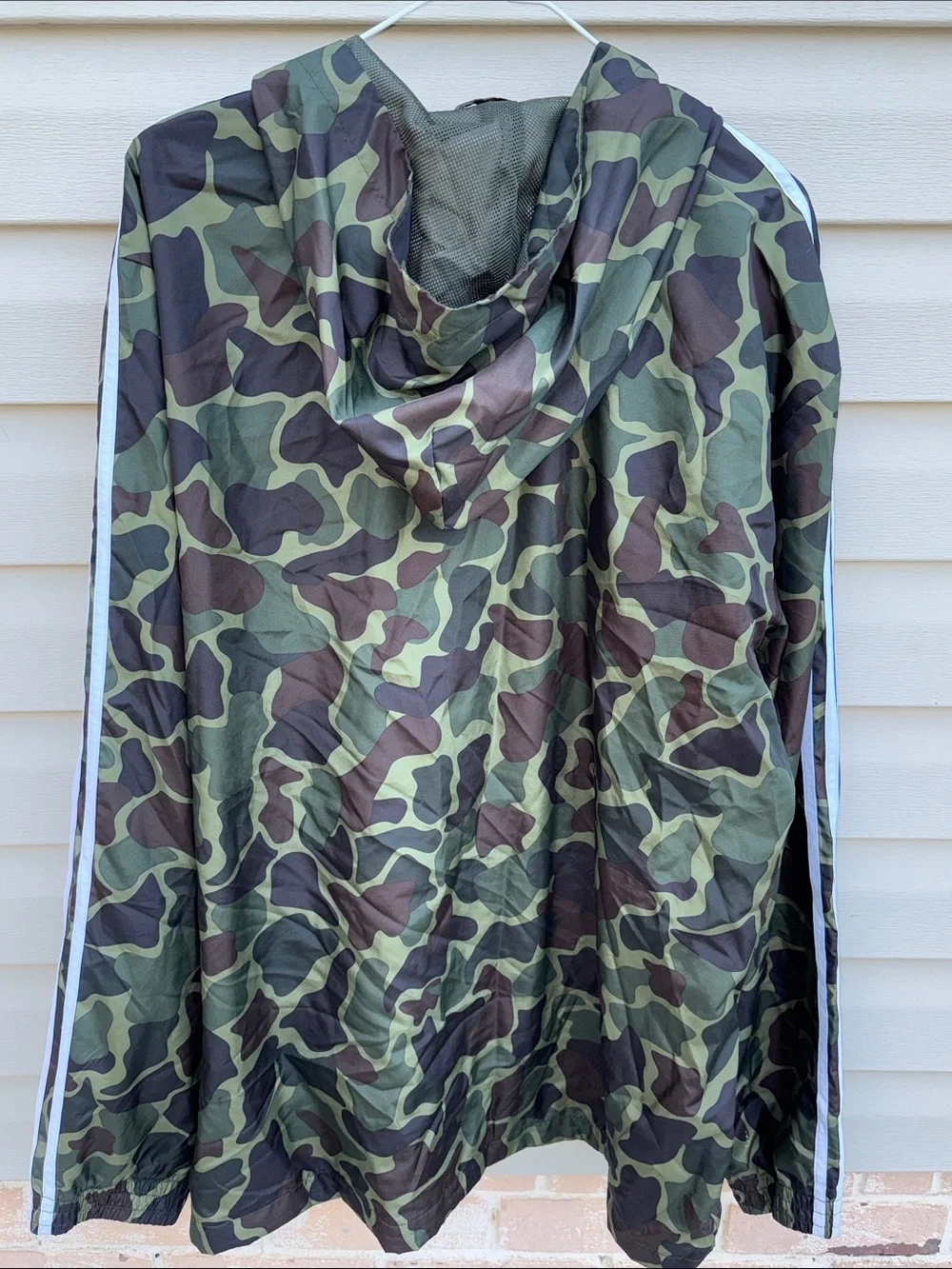adidas Green & Black Camo Windbreaker with Hood